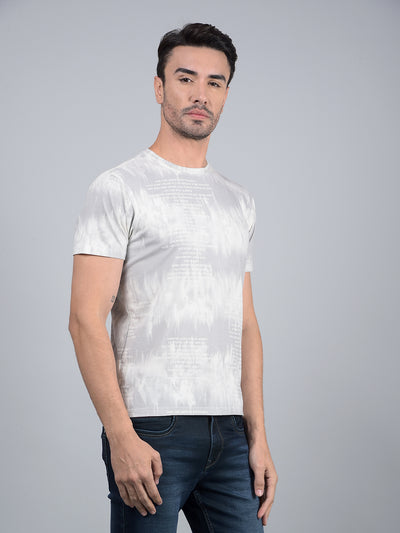 Grey Printed T-Shirt-Men T-Shirts-Crimsoune Club