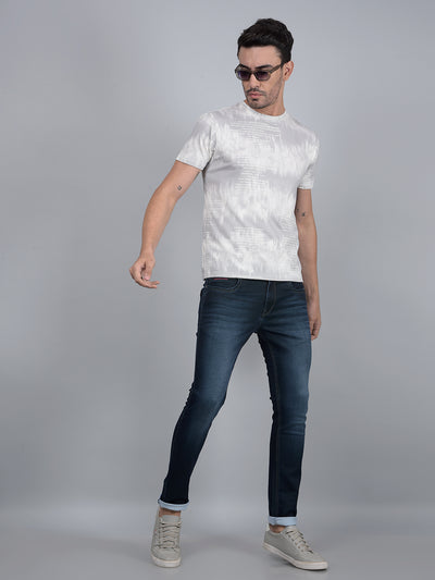 Grey Printed T-Shirt-Men T-Shirts-Crimsoune Club