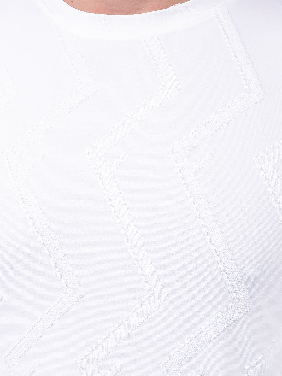 White Jacquard T-Shirt-Men T-Shirts-Crimsoune Club
