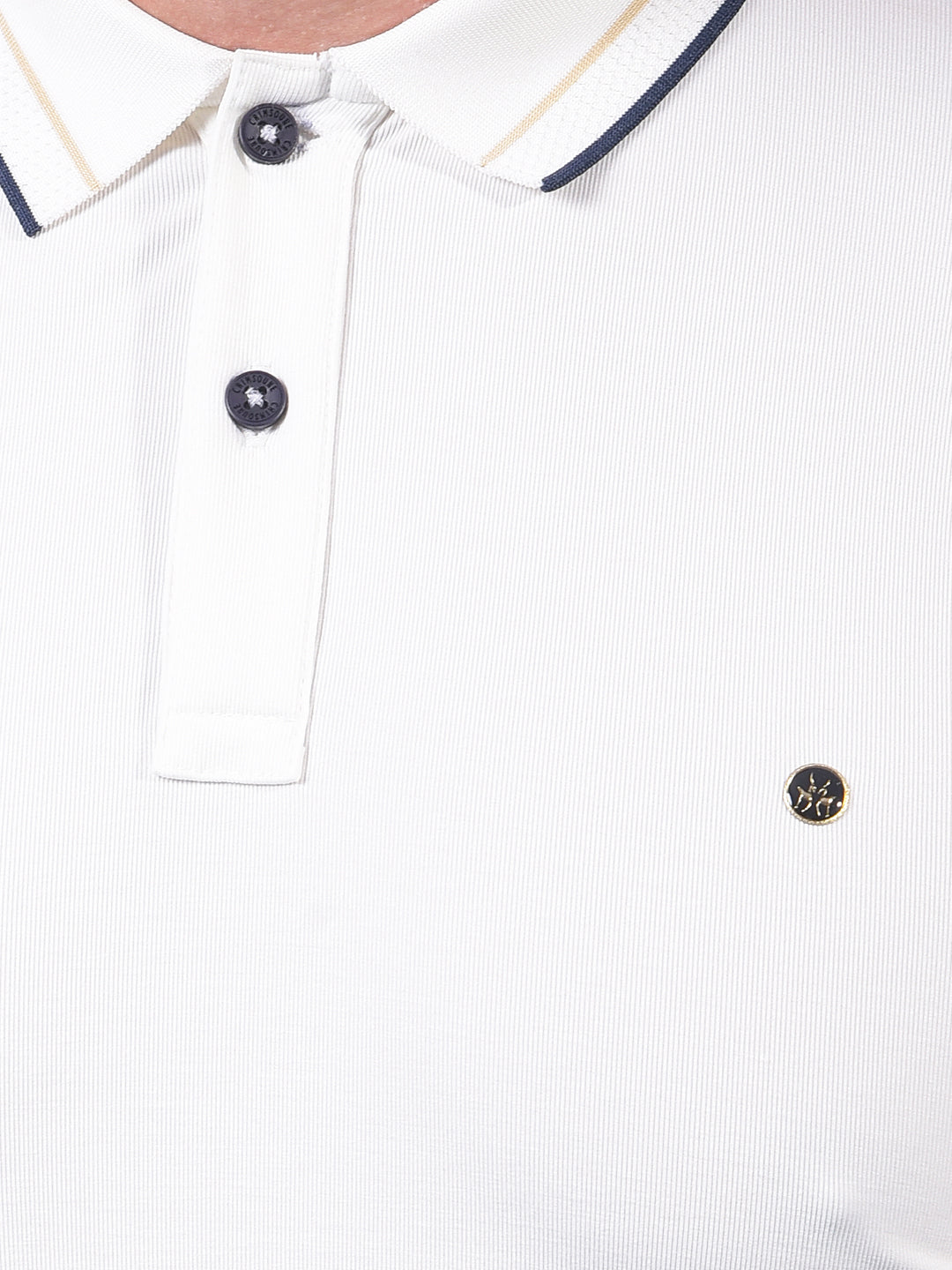 White Polo Neck T-Shirt-Men T-Shirts-Crimsoune Club