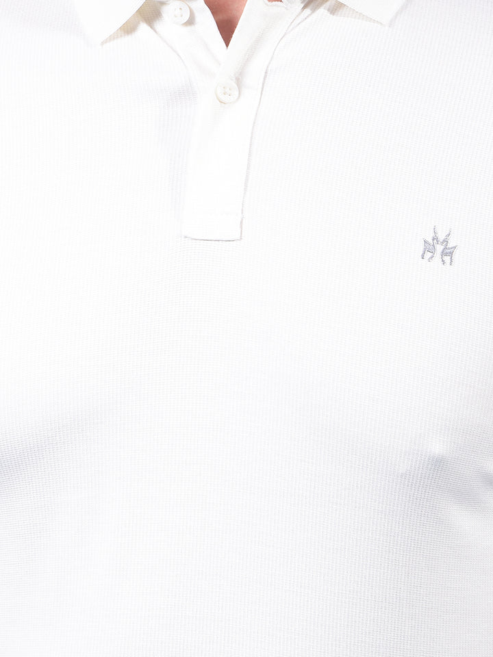 White Polo Neck T-Shirt-Men T-Shirts-Crimsoune Club