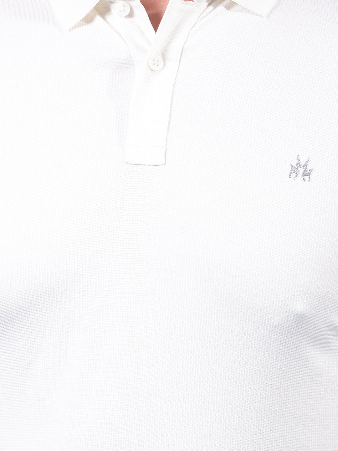 White Polo Neck T-Shirt-Men T-Shirts-Crimsoune Club
