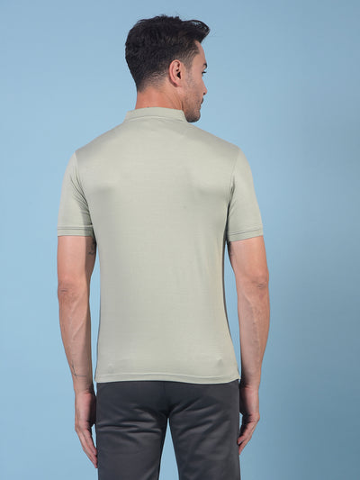 Green Polo Neck T-Shirt-Men T-Shirts-Crimsoune Club