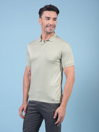 Green Polo Neck T-Shirt-Men T-Shirts-Crimsoune Club