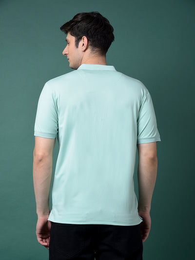 Green Polo Neck T-Shirt-Men T-Shirts-Crimsoune Club