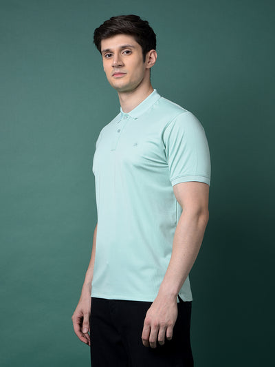 Green Polo Neck T-Shirt-Men T-Shirts-Crimsoune Club