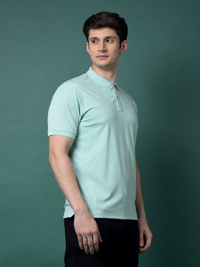 Green Polo Neck T-Shirt-Men T-Shirts-Crimsoune Club