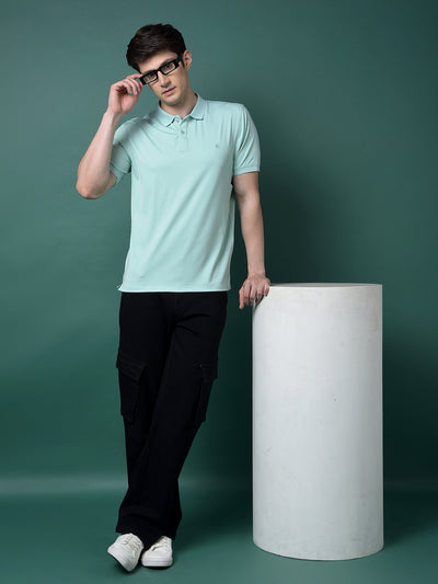 Green Polo Neck T-Shirt-Men T-Shirts-Crimsoune Club