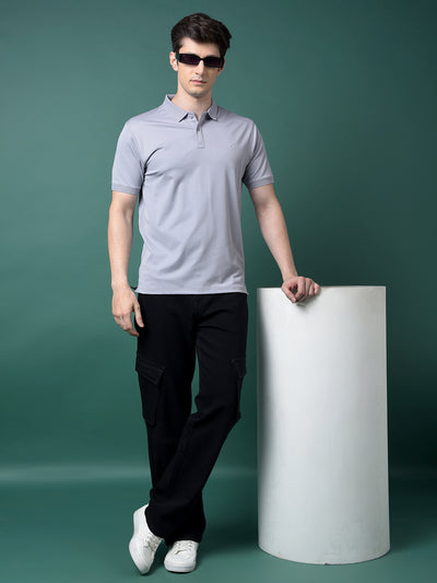 Purple Polo Neck T-Shirt-Men T-Shirts-Crimsoune Club