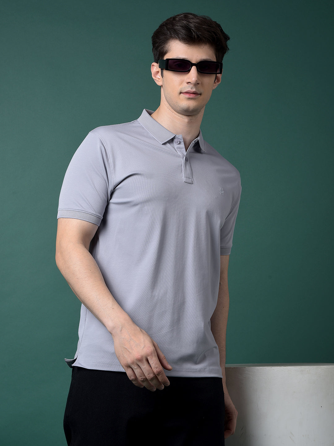 Purple Polo Neck T-Shirt-Men T-Shirts-Crimsoune Club