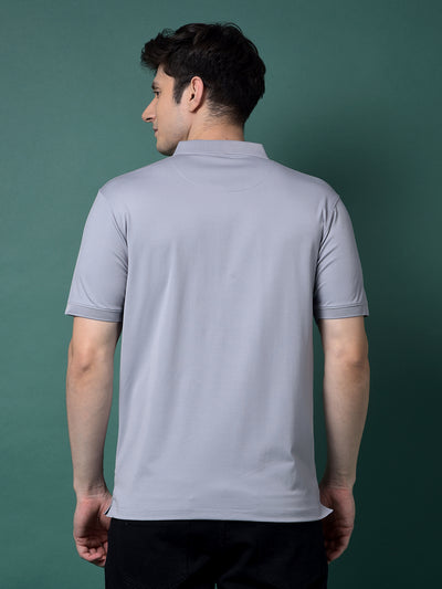 Purple Polo Neck T-Shirt-Men T-Shirts-Crimsoune Club