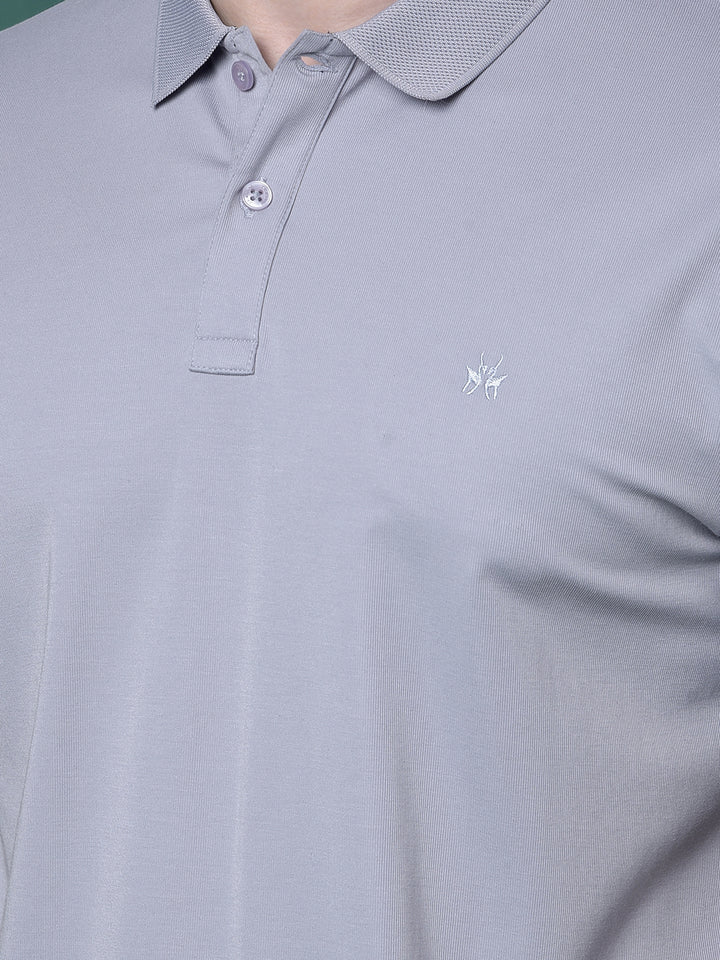 Purple Polo Neck T-Shirt-Men T-Shirts-Crimsoune Club