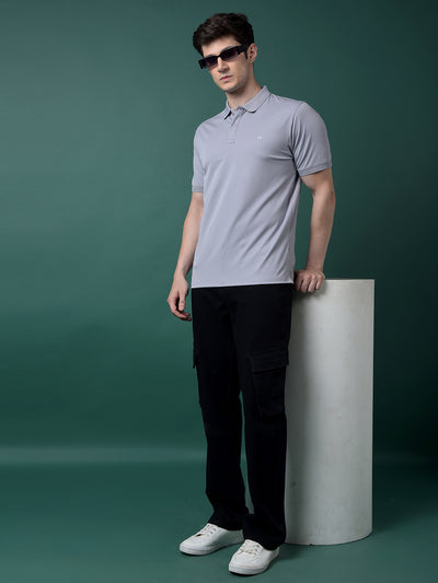 Purple Polo Neck T-Shirt-Men T-Shirts-Crimsoune Club