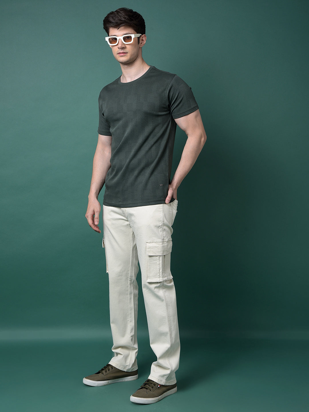 Green Printed T-Shirt-Men T-Shirts-Crimsoune Club