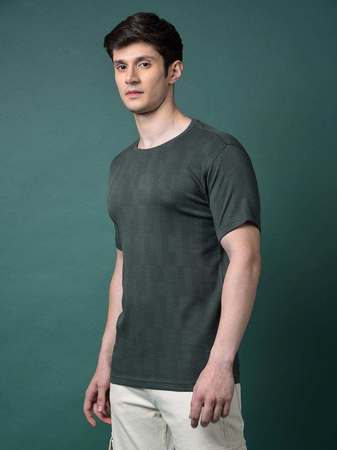 Green Printed T-Shirt-Men T-Shirts-Crimsoune Club