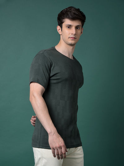 Green Printed T-Shirt-Men T-Shirts-Crimsoune Club