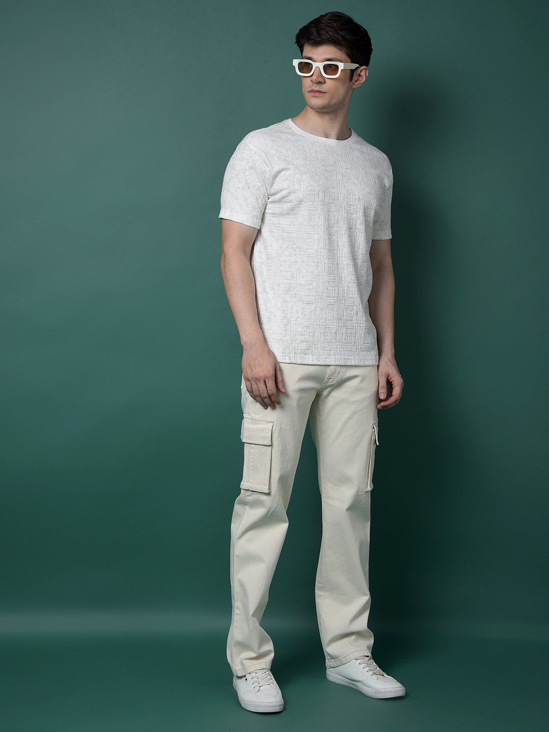Grey Jacquard T-Shirt-Men T-Shirts-Crimsoune Club