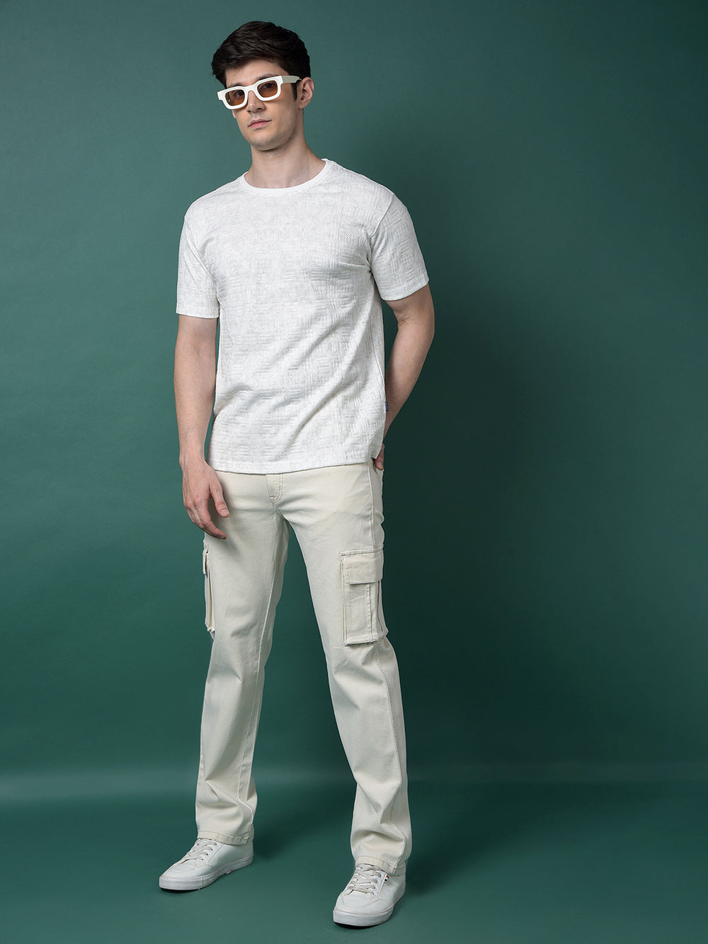 Grey Jacquard T-Shirt-Men T-Shirts-Crimsoune Club