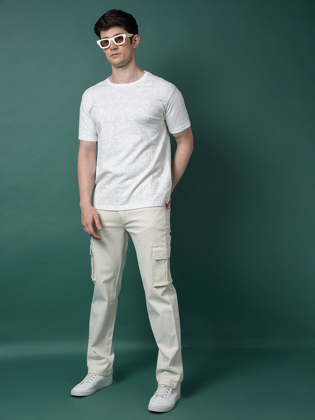 Grey Jacquard T-Shirt-Men T-Shirts-Crimsoune Club