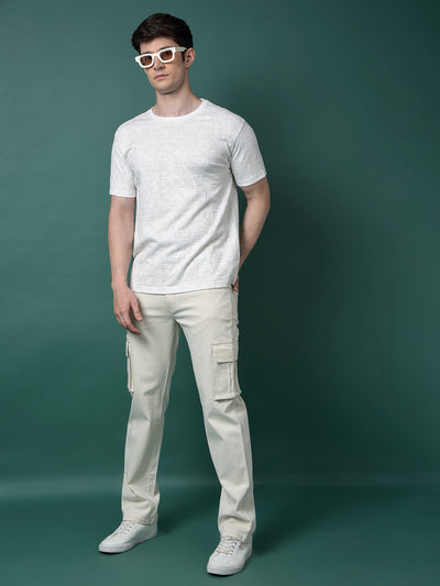 Grey Jacquard T-Shirt-Men T-Shirts-Crimsoune Club