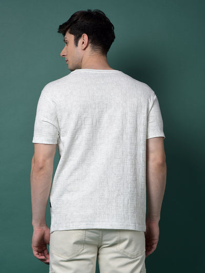 Grey Jacquard T-Shirt-Men T-Shirts-Crimsoune Club