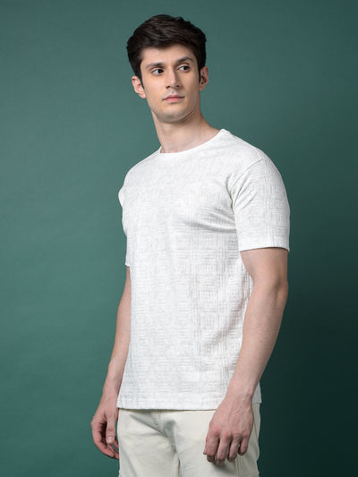 Grey Jacquard T-Shirt-Men T-Shirts-Crimsoune Club