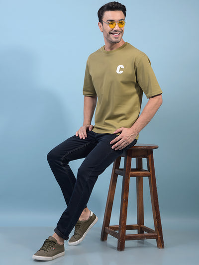 Men's Olive T-Shirt-Men T-Shirts-Crimsoune Club