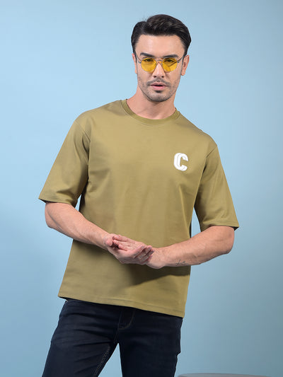 Men's Olive T-Shirt-Men T-Shirts-Crimsoune Club
