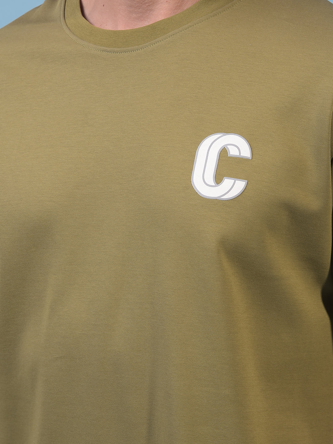 Men's Olive T-Shirt-Men T-Shirts-Crimsoune Club