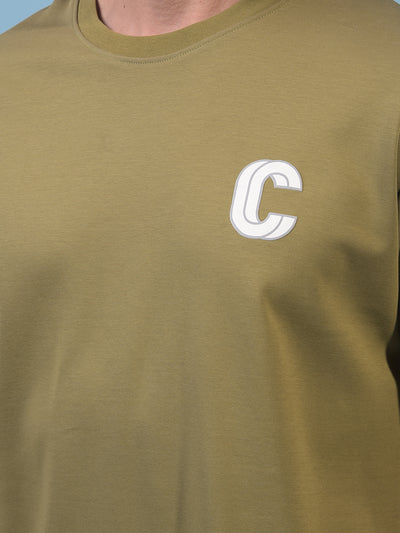 Men's Olive T-Shirt-Men T-Shirts-Crimsoune Club