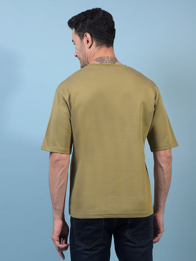 Men's Olive T-Shirt-Men T-Shirts-Crimsoune Club