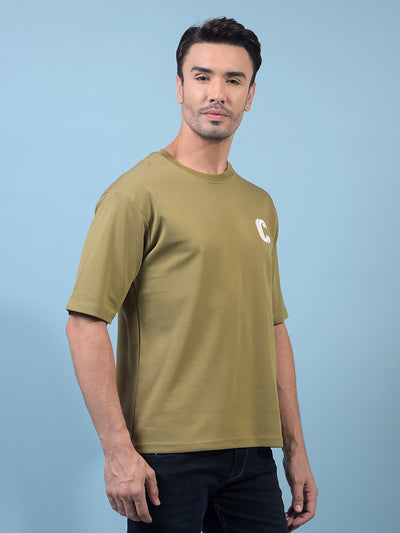 Men's Olive T-Shirt-Men T-Shirts-Crimsoune Club
