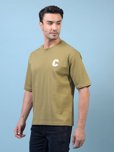 Men's Olive T-Shirt-Men T-Shirts-Crimsoune Club