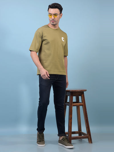 Men's Olive T-Shirt-Men T-Shirts-Crimsoune Club
