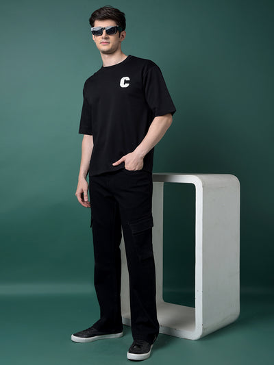 Black Oversize T-Shirt-Men T-Shirts-Crimsoune Club