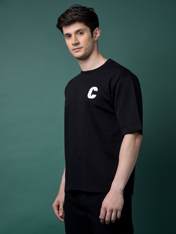 Black Oversize T-Shirt-Men T-Shirts-Crimsoune Club