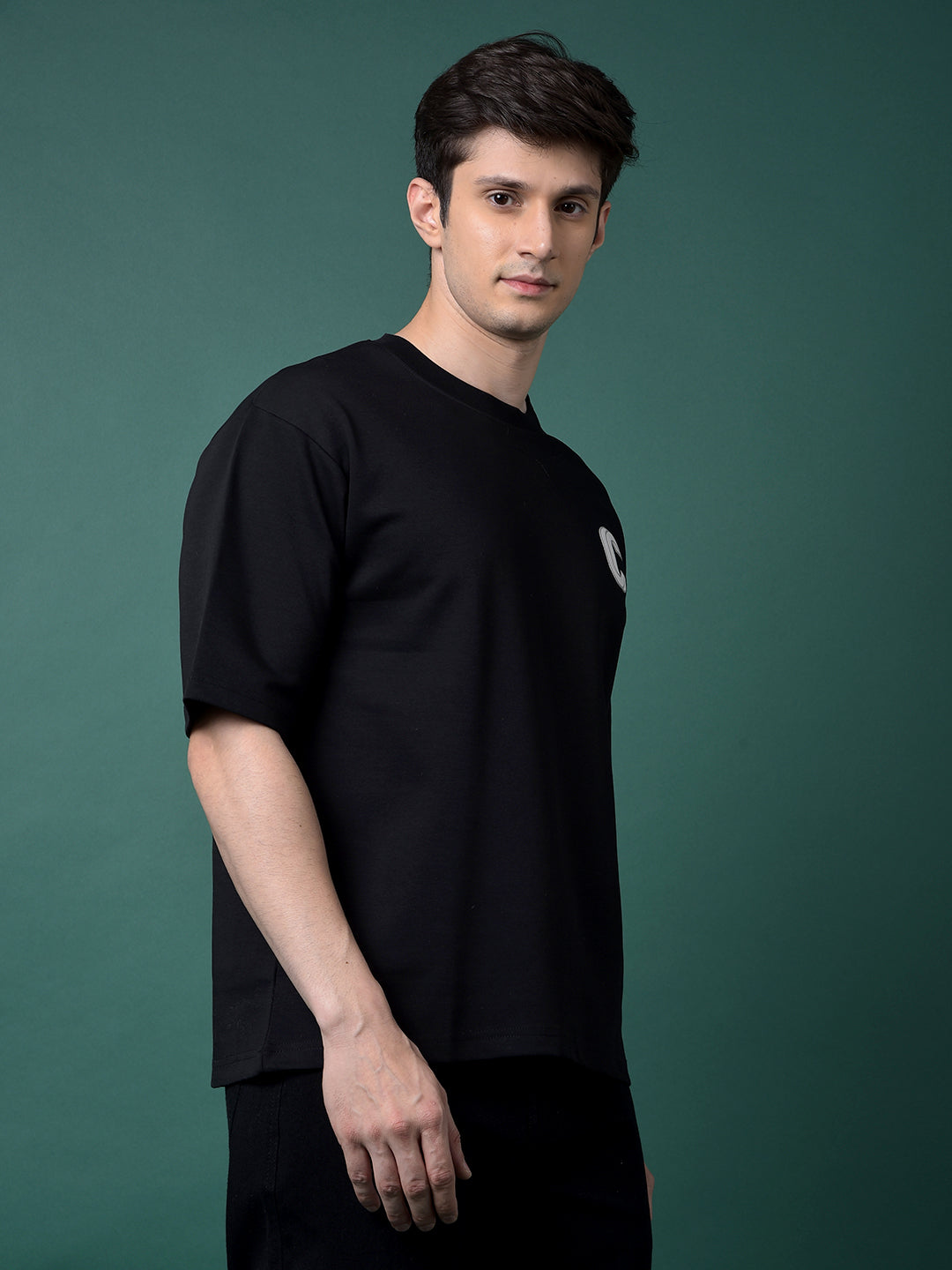 Black Oversize T-Shirt-Men T-Shirts-Crimsoune Club