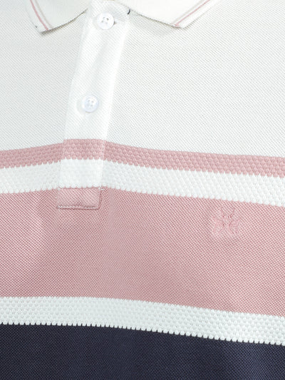 Multi-Color Horizontal Stripes 100% Cotton Polo-Neck T-Shirt-Men T-Shirts-Crimsoune Club