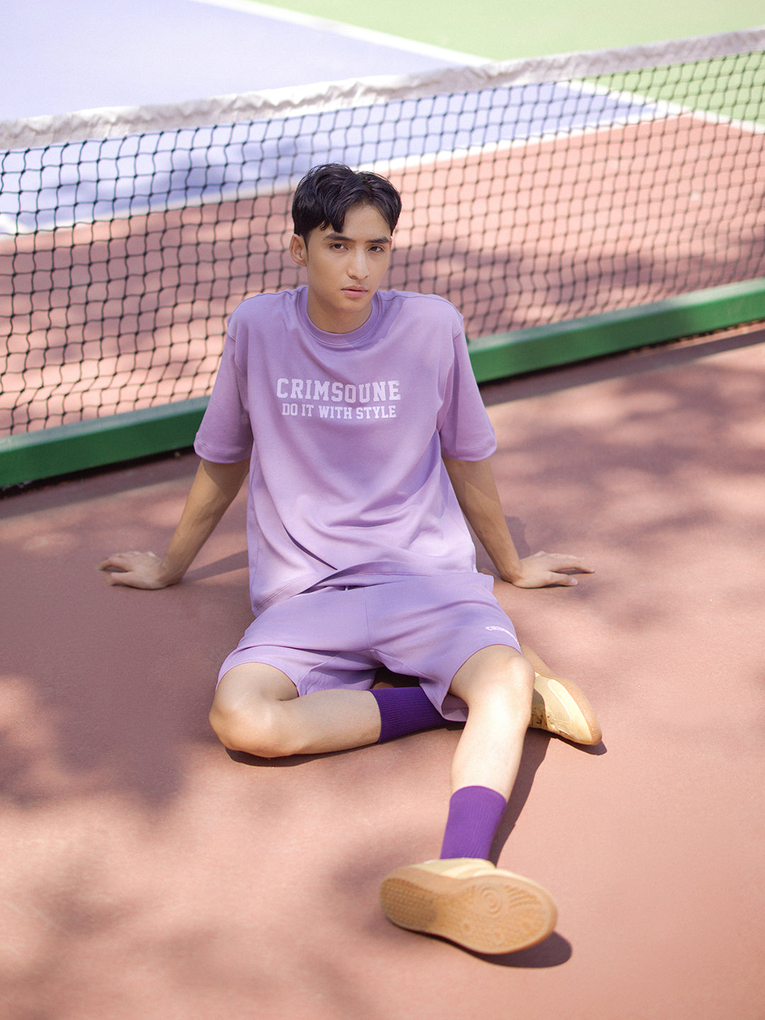 Purple Typographic Print 100% Cotton Oversize T-Shirt-Men T-Shirts-Crimsoune Club