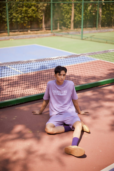 Purple Typographic Print 100% Cotton Oversize T-Shirt-Men T-Shirts-Crimsoune Club