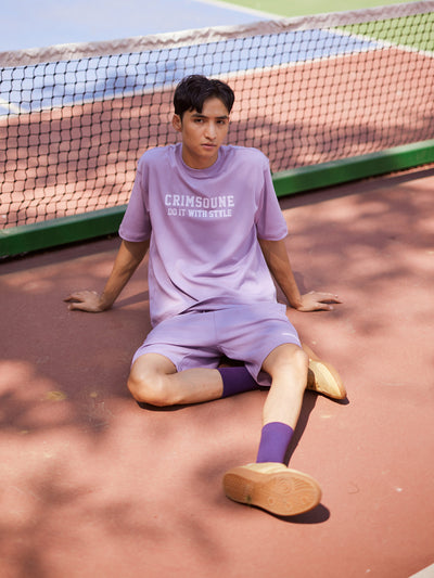 Purple Typographic Print 100% Cotton Oversize T-Shirt-Men T-Shirts-Crimsoune Club