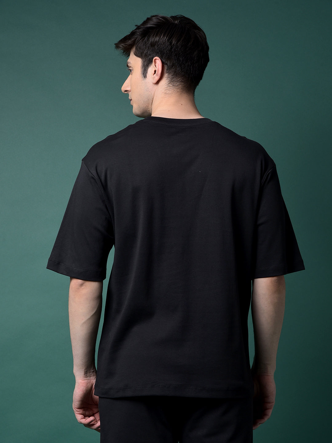 Black Typographic Print 100% Cotton T-Shirt-Men T-Shirts-Crimsoune Club