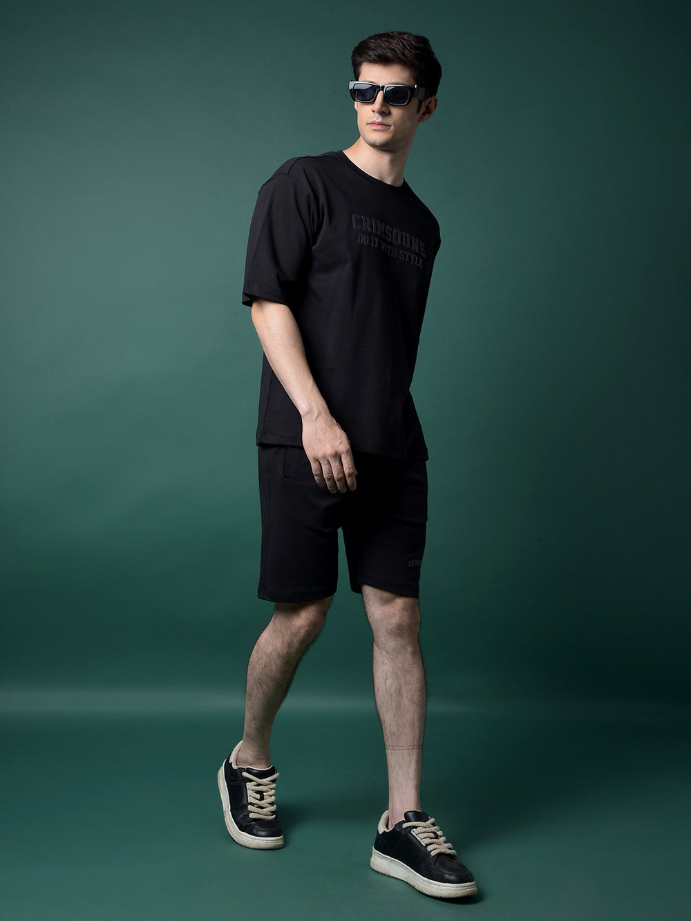 Black Typographic Print 100% Cotton T-Shirt-Men T-Shirts-Crimsoune Club