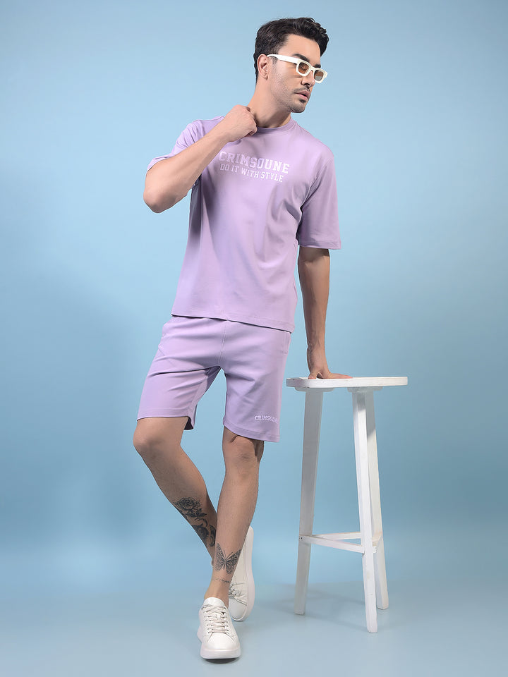 Men's Purple 100% Cotton Shorts-Men Shorts-Crimsoune Club