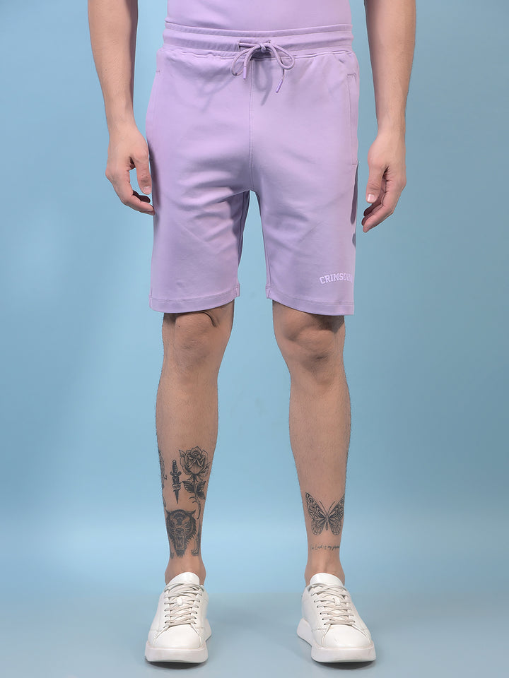 Men's Purple 100% Cotton Shorts-Men Shorts-Crimsoune Club