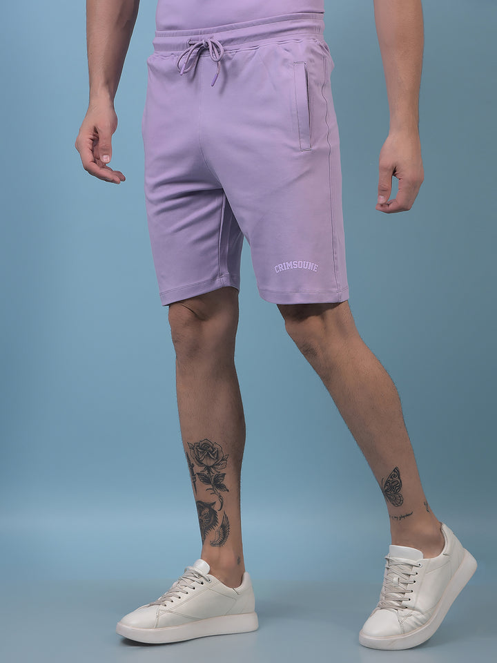 Men's Purple 100% Cotton Shorts-Men Shorts-Crimsoune Club