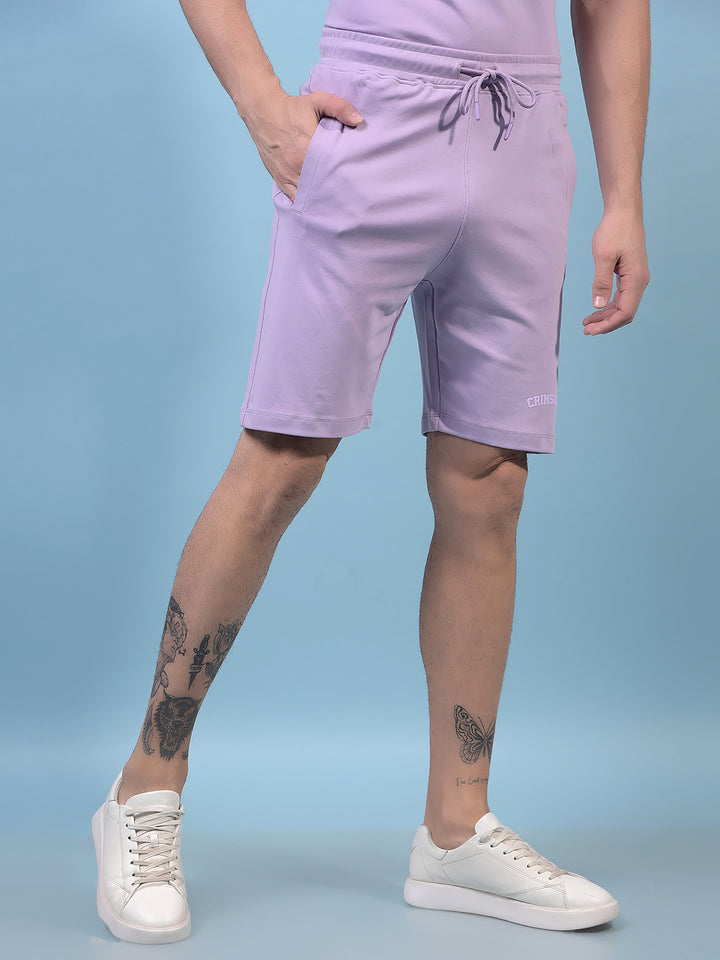 Men's Purple 100% Cotton Shorts-Men Shorts-Crimsoune Club