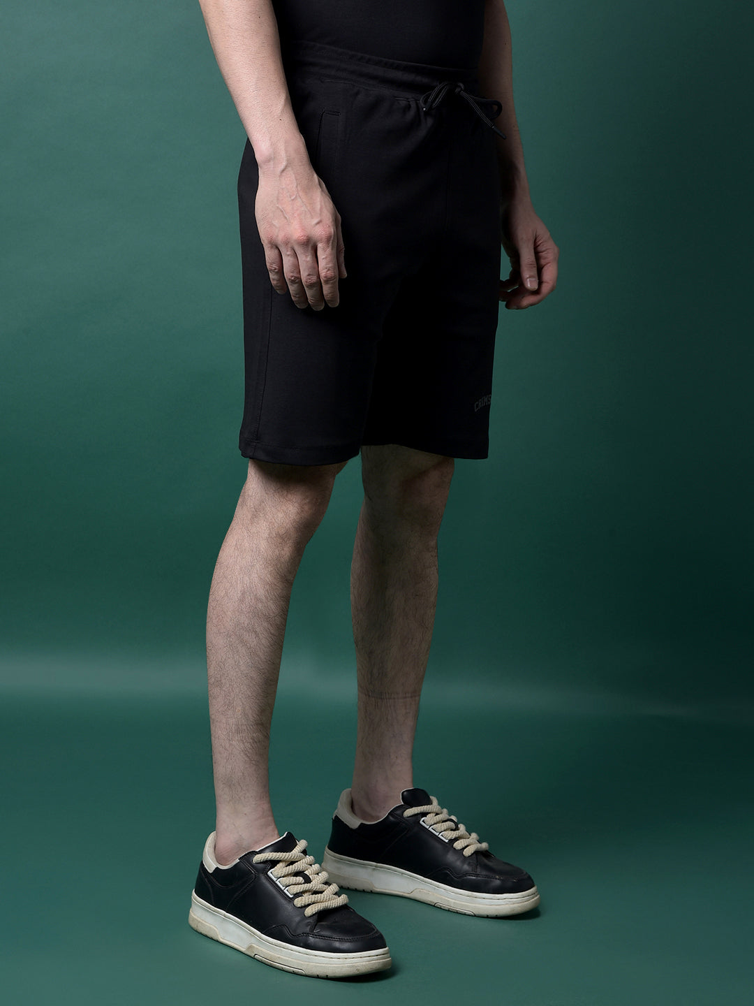 Black 100% Cotton Shorts-Men Shorts-Crimsoune Club