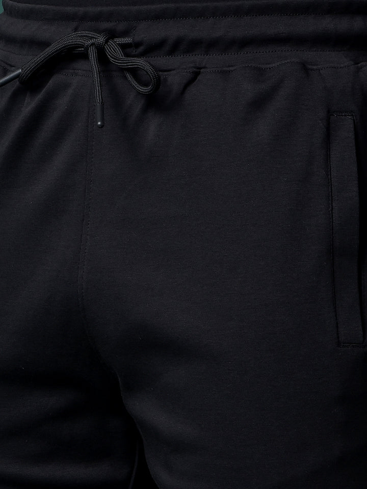 Black 100% Cotton Shorts-Men Shorts-Crimsoune Club