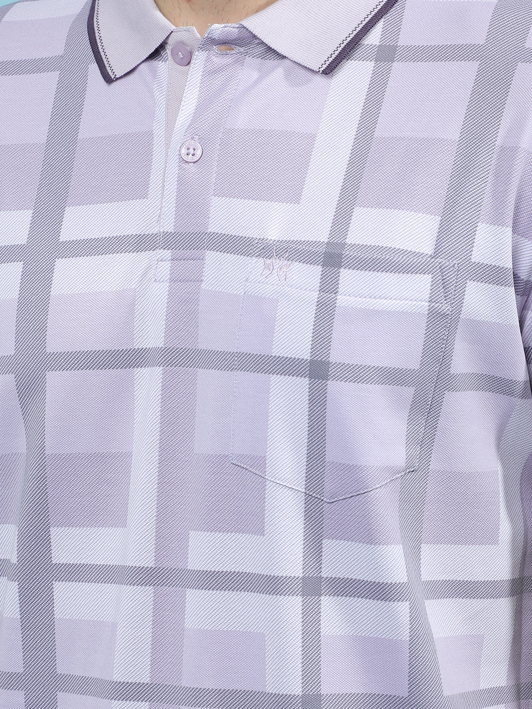 Purple Printed Polo-Neck T-Shirt-Men T-Shirts-Crimsoune Club